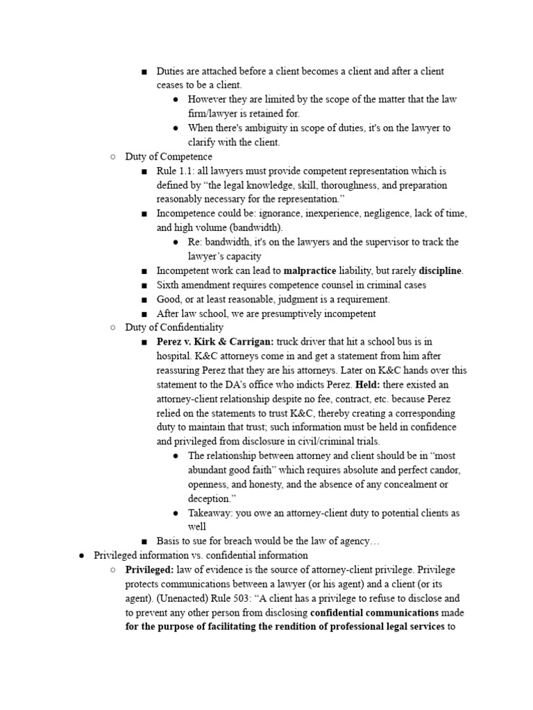 Legal Ethics Notes 3 | PDF | Attorney–Client Privilege | Lawyer