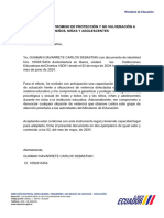 Carta de Compromiso de Protección y No Vulveración A Niños