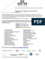 CALL FOR PAPERS International Journal of Computer Science Issues (IJCSI) - Volume 9, Issue 5 - September 2012 Issue