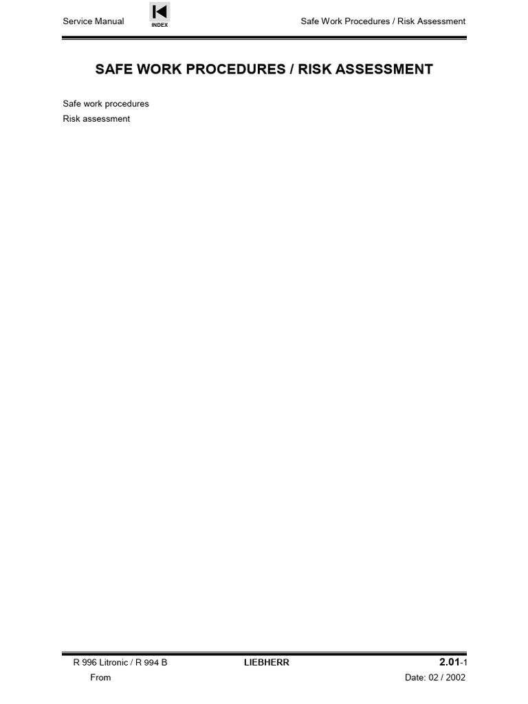 Liebherr R 996 Safe Work Procedures | PDF | Crane (Machine) | Elevator