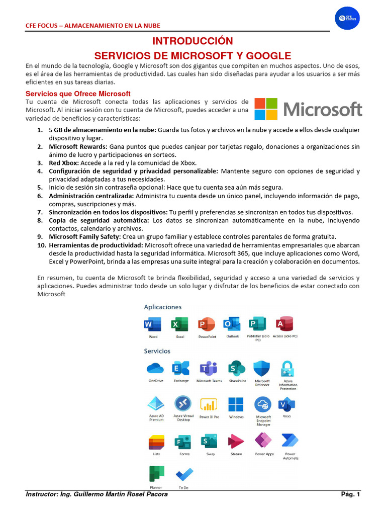 Comparativa de Almacenamiento en la Nube: Google vs Microsoft | PDF ...