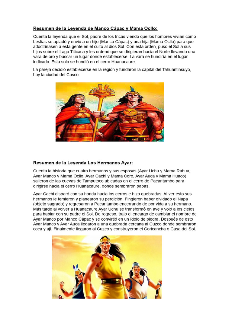 Resumen de La Leyendas de Manco - 1718241391