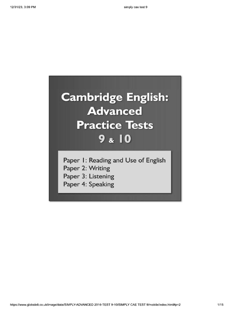 Listening Practice CAE 9 | PDF