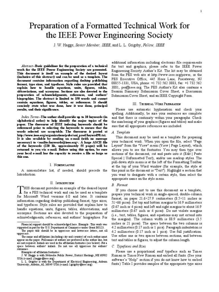 Ieee Sample Format | PDF