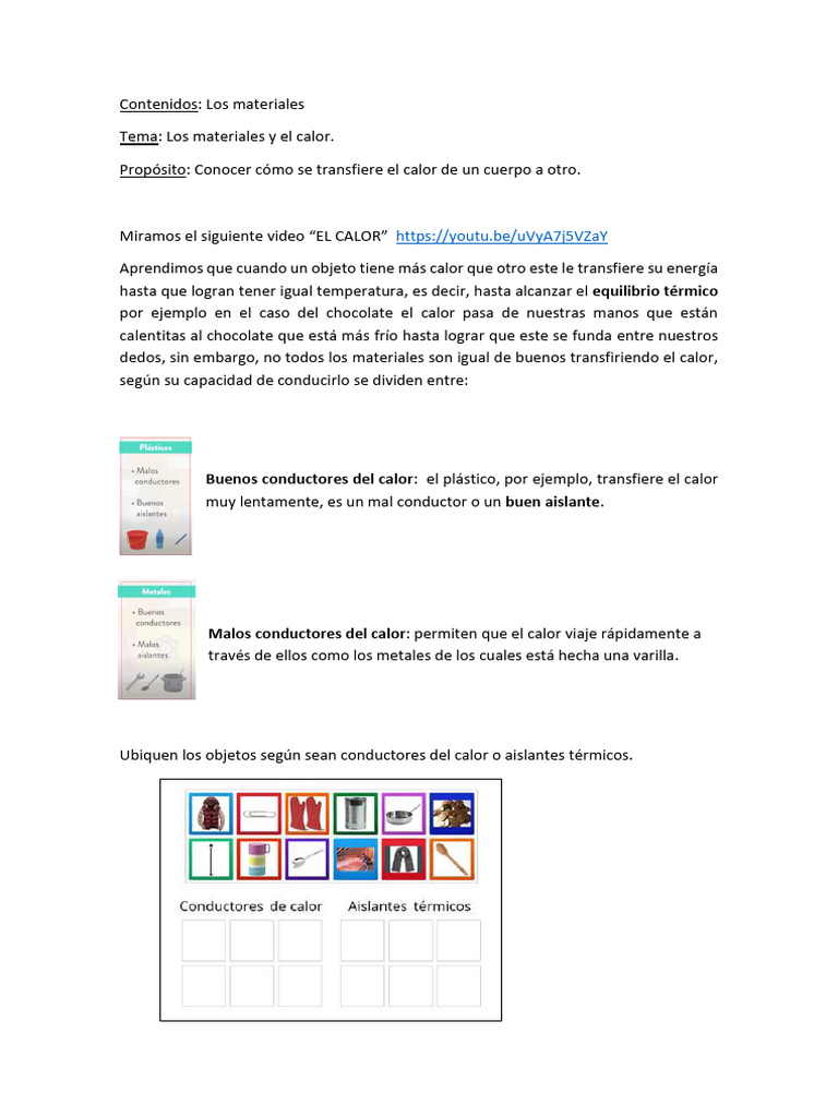 Conductores y Aislantes de Calor | PDF