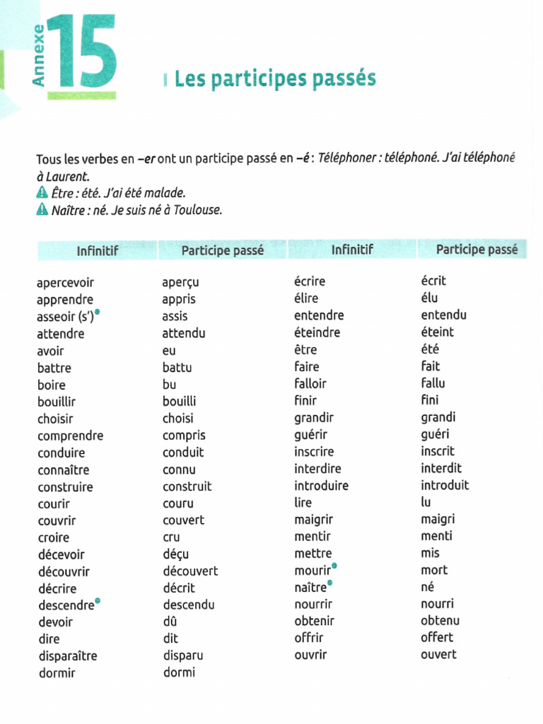 Participes Passés | PDF