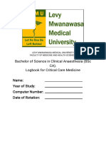 ICU Logbook (1) for BSC CLINICAL Anesthesia