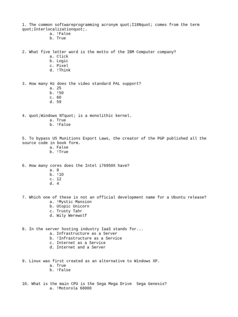 Trivia Quiz: Tech, Movies, and Musicals | PDF | Computing