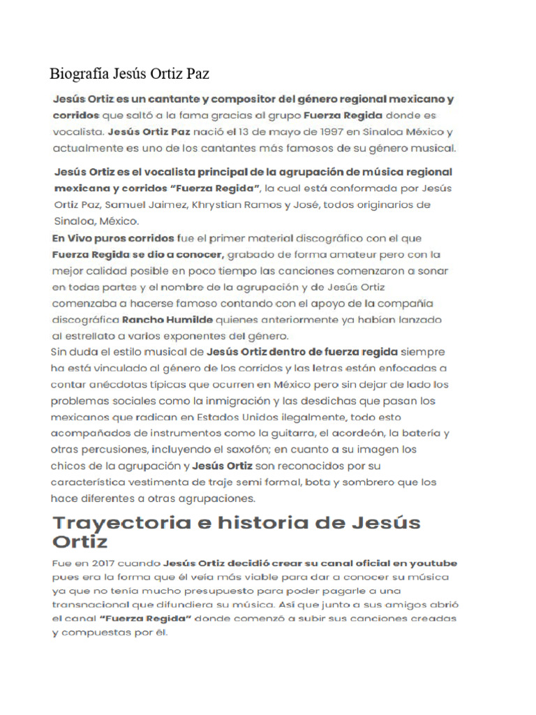 Biografía Jesús Ortiz Paz | PDF