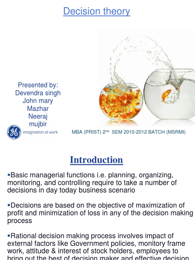 Understanding Decision Theory in Business | PDF | Decision Making ...