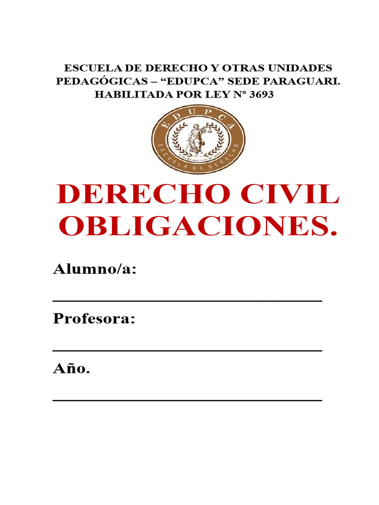 Teoría de las Obligaciones en Derecho Civil | PDF | Daños y perjuicios ...