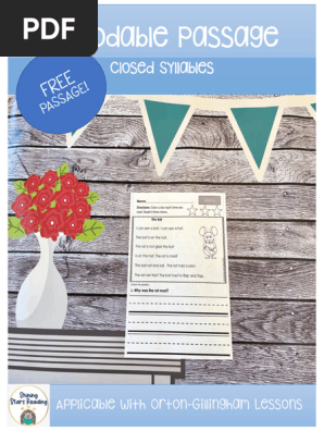 DecodablePassageforOrtonGillinghamLessonsLevelOneClosedSyllable-1