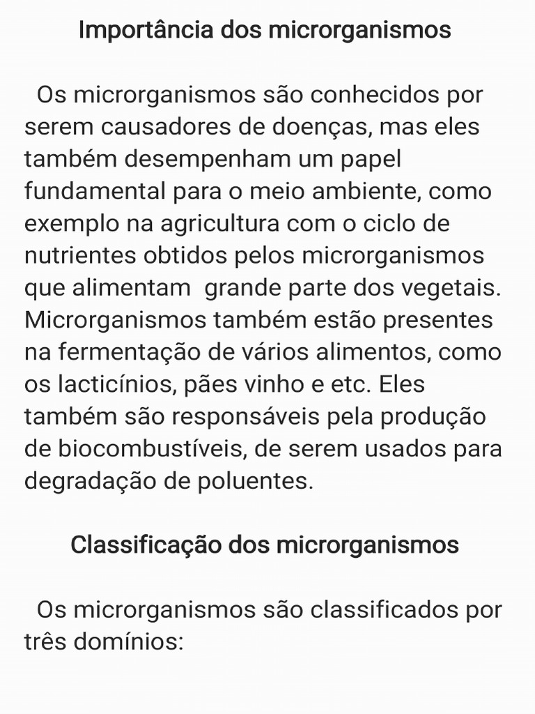 Importância Dos Microrganismos e Classificação - 240223 - 200516 | PDF