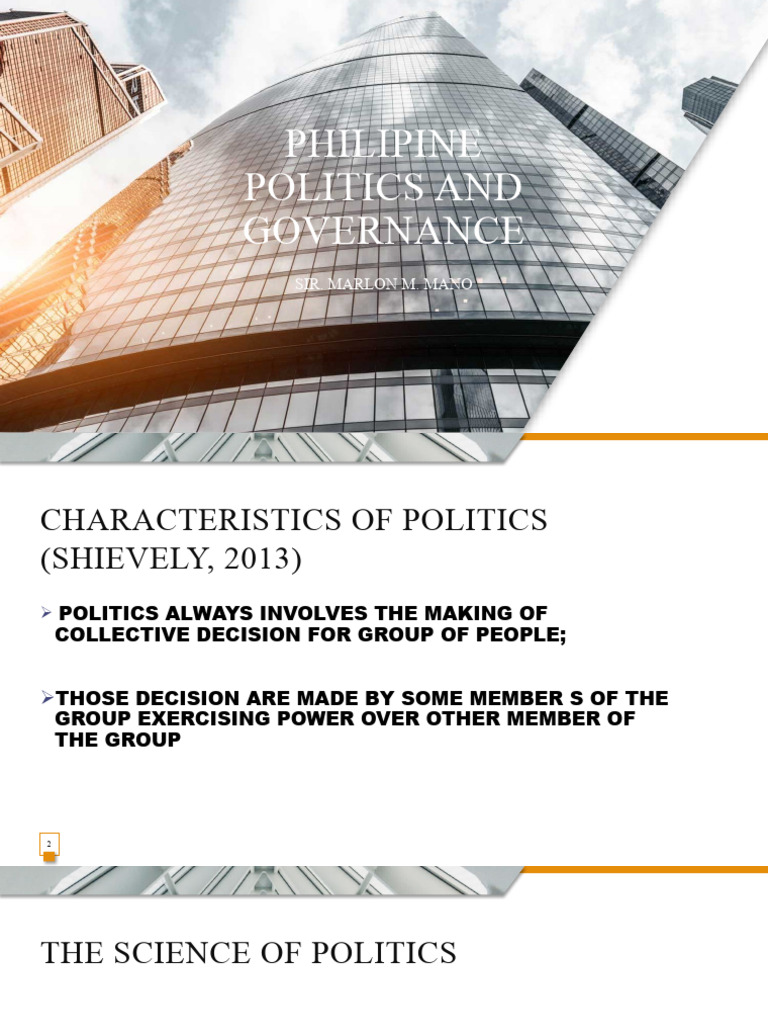 LESSON 1 Philipine Politics and Governance | PDF | Governance | Good ...