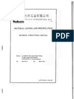 Material Listing & Specification (Structural Metals)