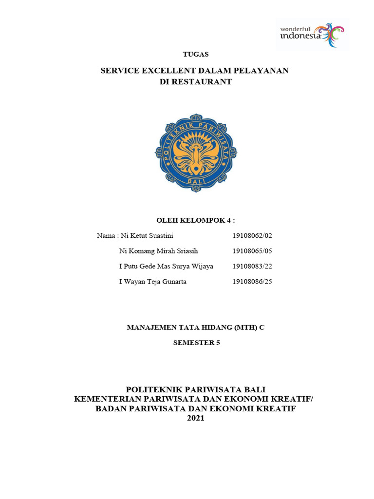 Service Excellent di Restoran: Panduan Lengkap | PDF