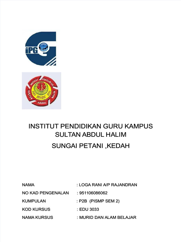 Pdf Institut Pendidikan Guru Kampus Sultan Abdul Halim Sungai Petani