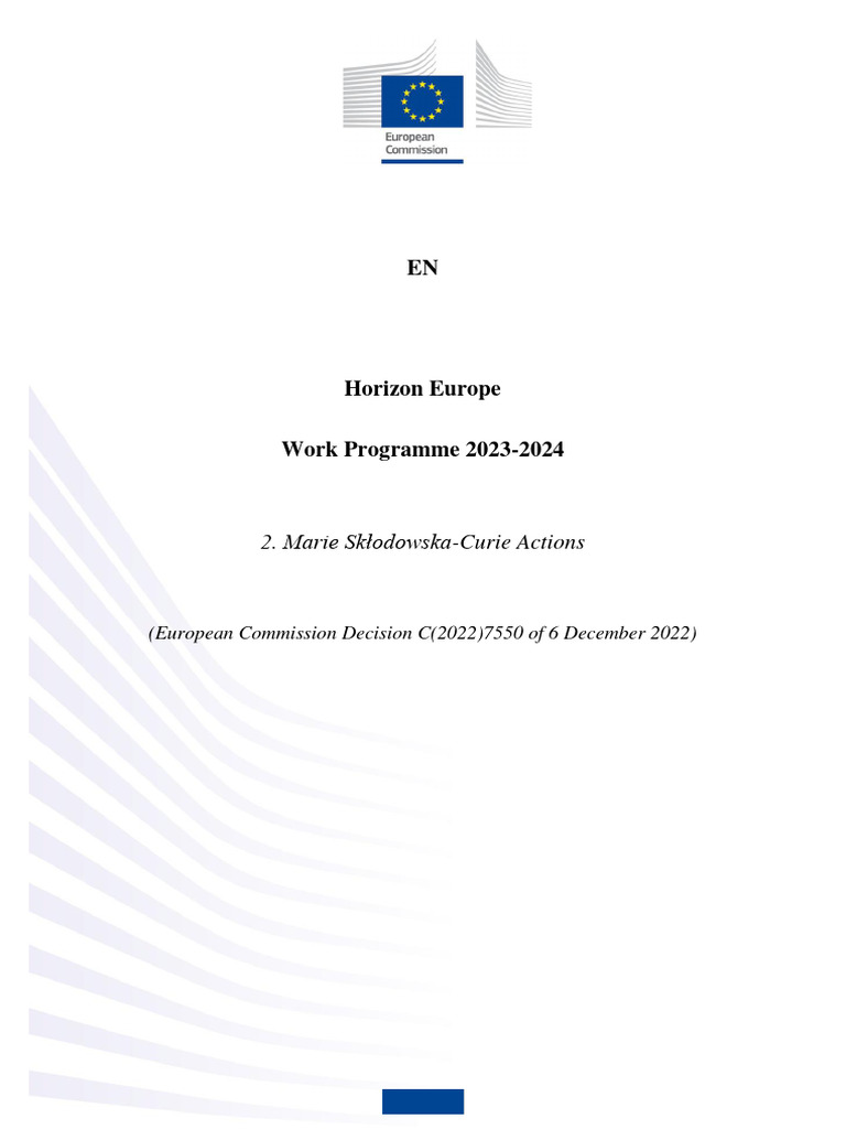 Horizon Europe MSCA Work Programme 2023-2024 | PDF | European Union ...