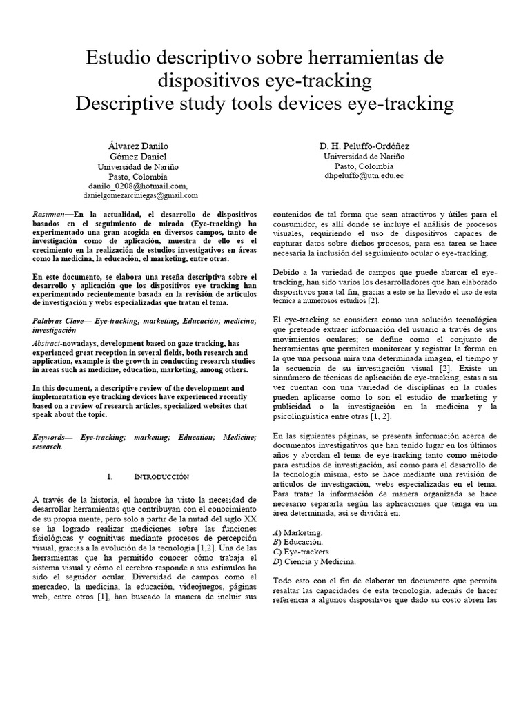 Herramientas de Eye-Tracking en Investigación | PDF | Cognición
