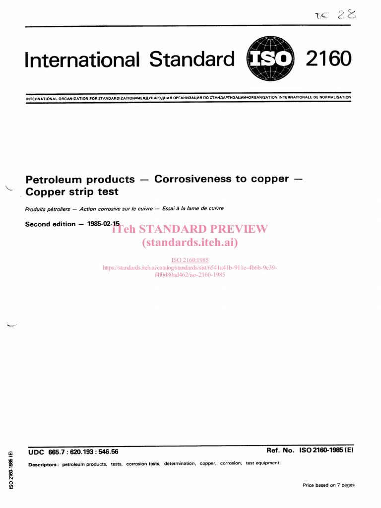 Iso 2160 1985 | PDF | International Organization For Standardization ...
