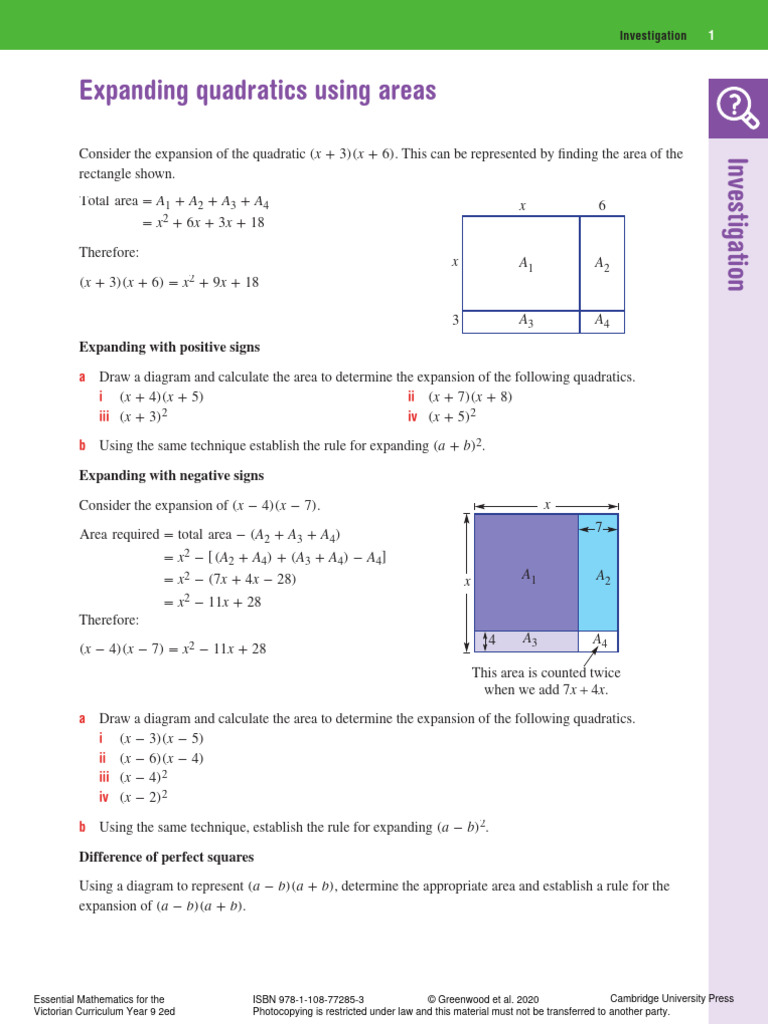 Quadratic Expansion Techniques | PDF | Algebra | Mathematics