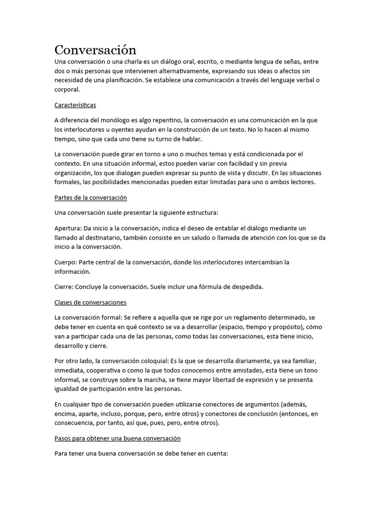 La Conversación | PDF | Conversacion | Comunicación, image size:768x1024