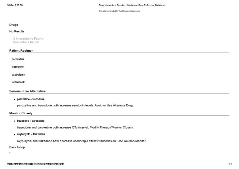 Drug Interactions Checker Medscape Drug Reference Database PDF