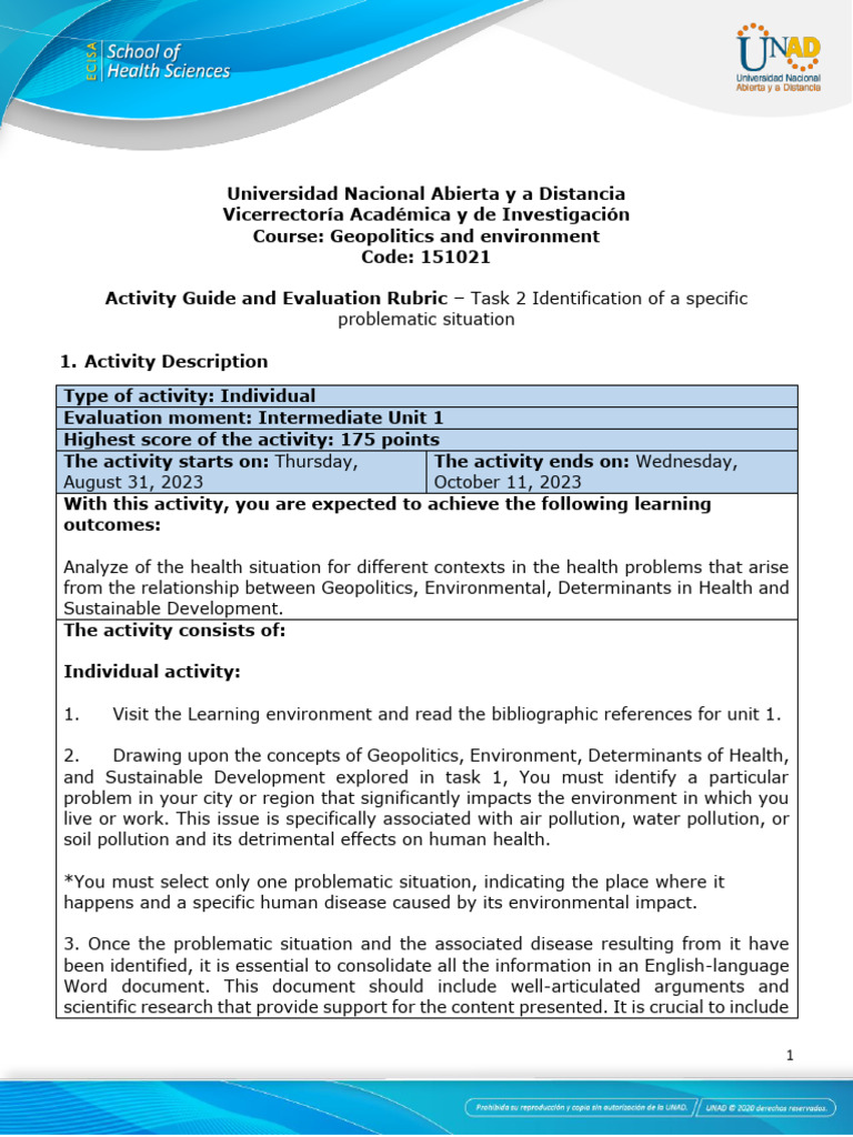 Activity Guide and Assessment Rubric Unit 1 Task 2 Identification