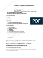 DIAGNOSTICO Y EVALUACION DE LA OPERACIÓN DE UN SISTEMA HIDRAULICO