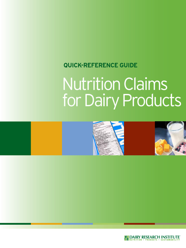 Quick Reference Guide 2016 | PDF | Nutrition Facts Label | Milk