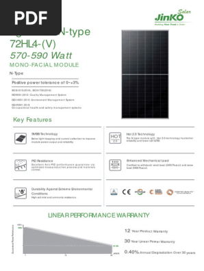 Jinko Tiger Neo N-Type 570-590W Datasheet | PDF | Electrical