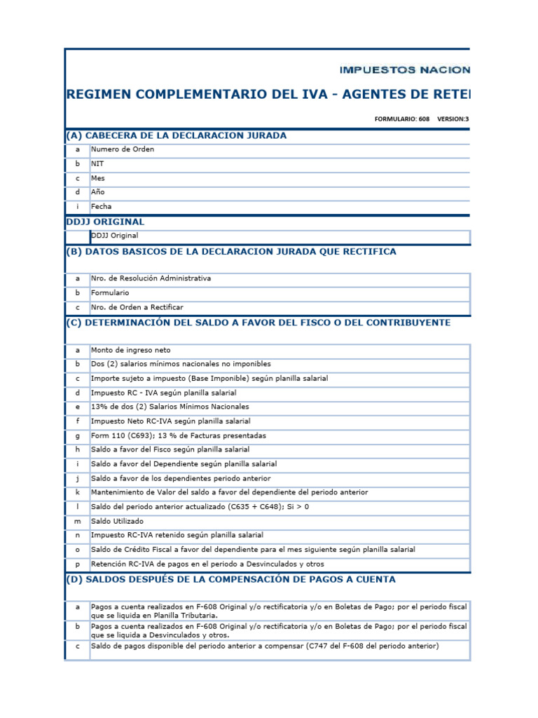 Formulario 608: Guía y Descarga | PDF | Impuestos | Impuesto al valor ...