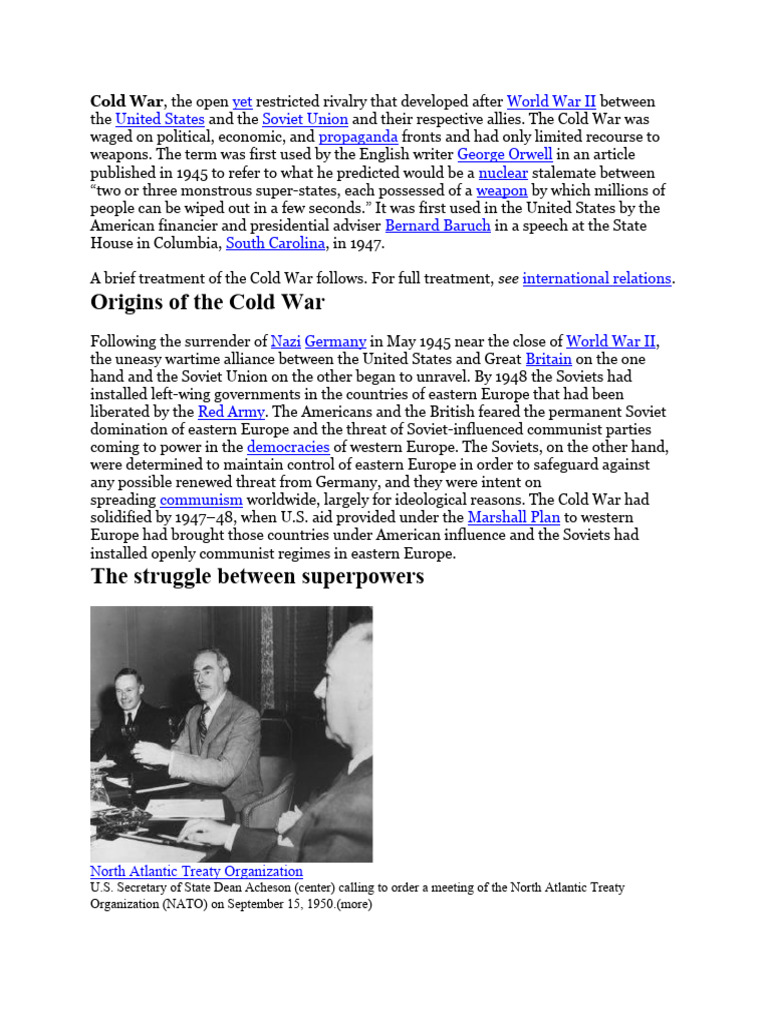 Power Struggles in Cold War | PDF | Cold War | Soviet Union