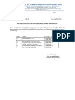 No. COE/MAKAUT/05/2023-24 Date: 26/04/2024: Sub: Notice For Change in The Important Academic Activities of The University