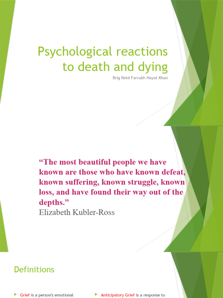 Psychological Reactions To Death and Dying Final | PDF | Grief ...