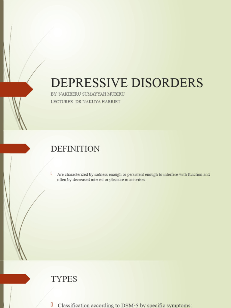 Understanding Depressive Disorders | PDF | Major Depressive Disorder ...