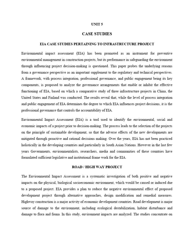 EIA Governance in Infrastructure Projects | PDF | Environmental Impact ...