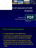 2012 Status of Aquacuture in Bicol Rgion