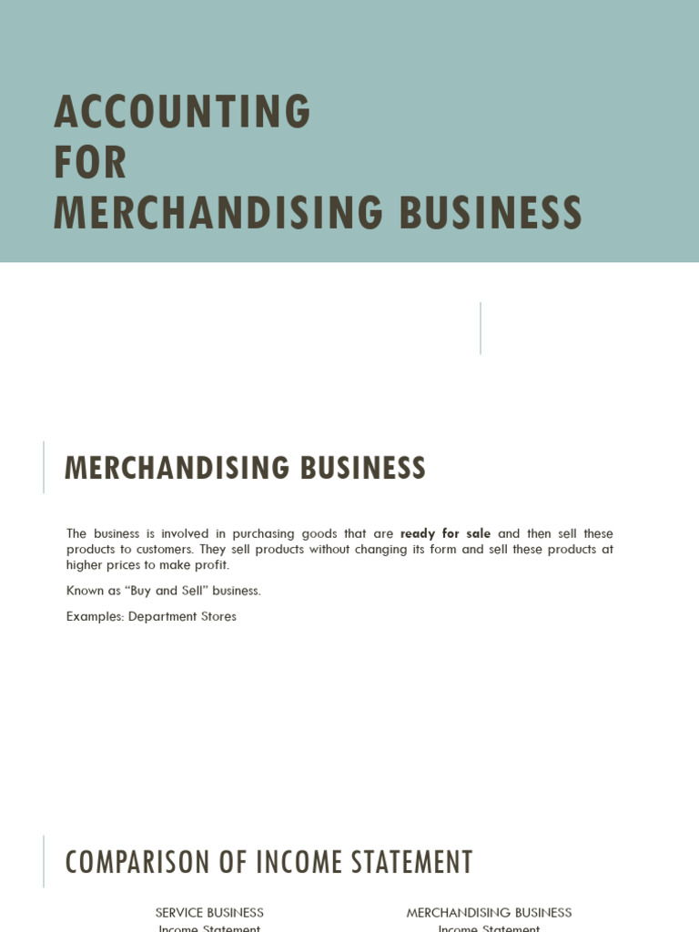 Income Statement for Merchandising Business | PDF | Discounts And ...