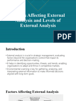 Factors Affecting External Analysis and Levels of External