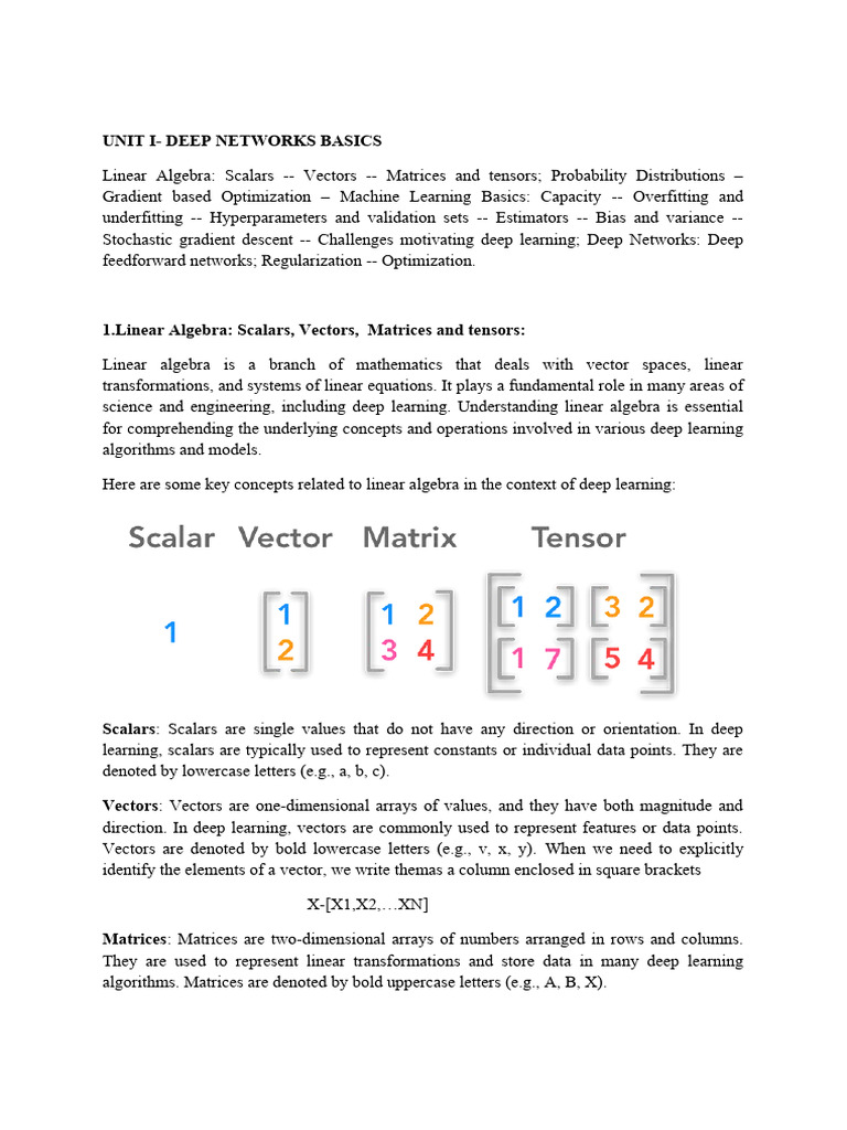 Linear Algebra in Deep Learning | PDF | Matrix (Mathematics ...