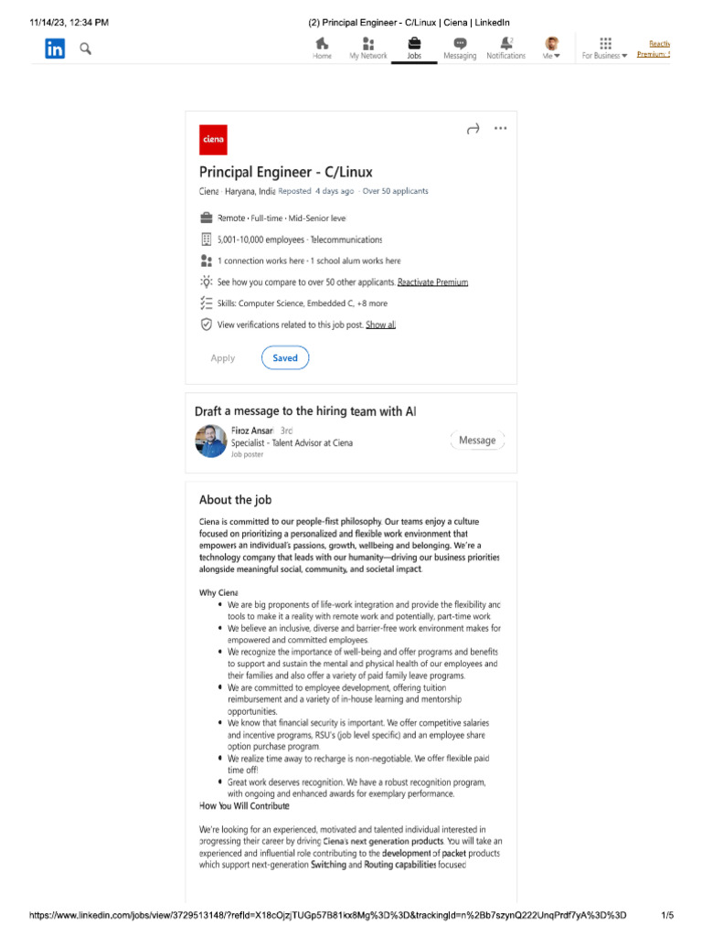PRODUCT VERIFICATION ENGINEER CIENA SALARY intelligence overview