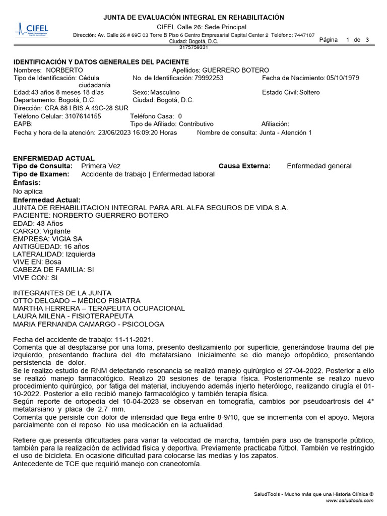 Identificaci n y datos generales del paciente junta de evaluaci n