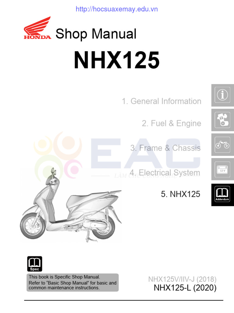 NHX125 Service Manual Overview | PDF | Internal Combustion Engine