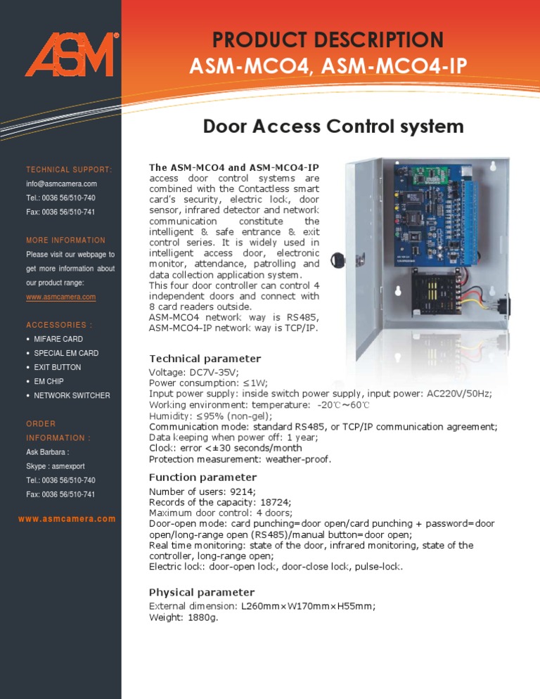 Door Access Control System Specs | PDF | Business | Computers