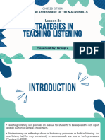 Macroskills Lesson 2 Strategies in Teaching Listening