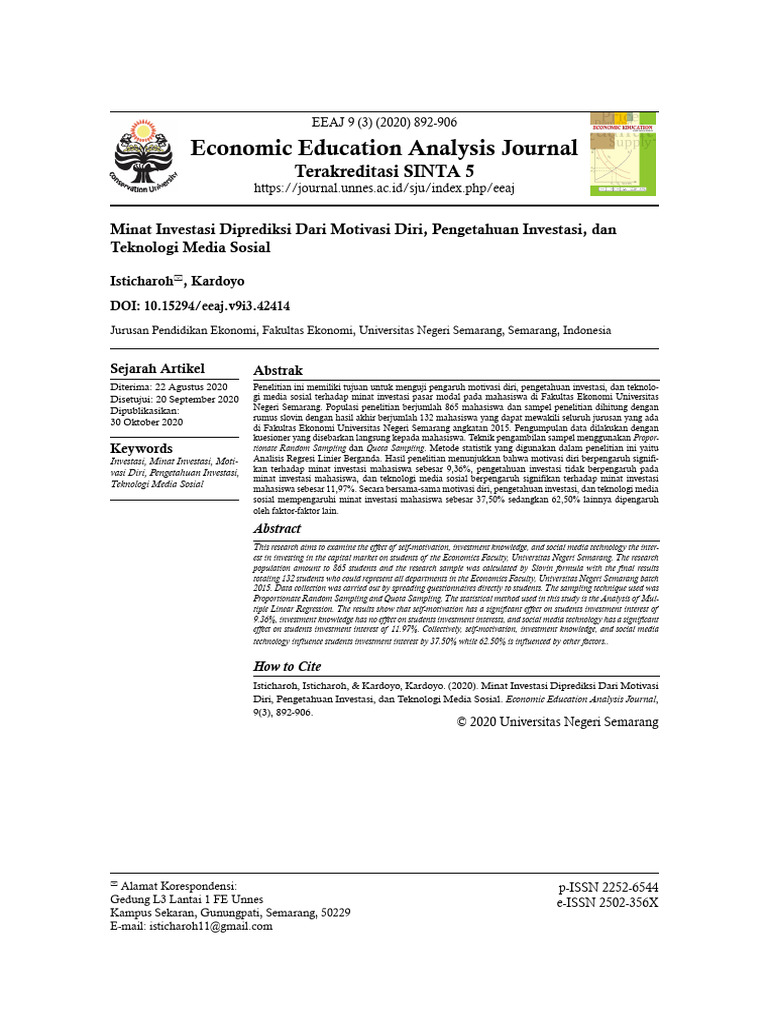 42414-Article Text-110101-1-10-20201106 | PDF | Bisnis