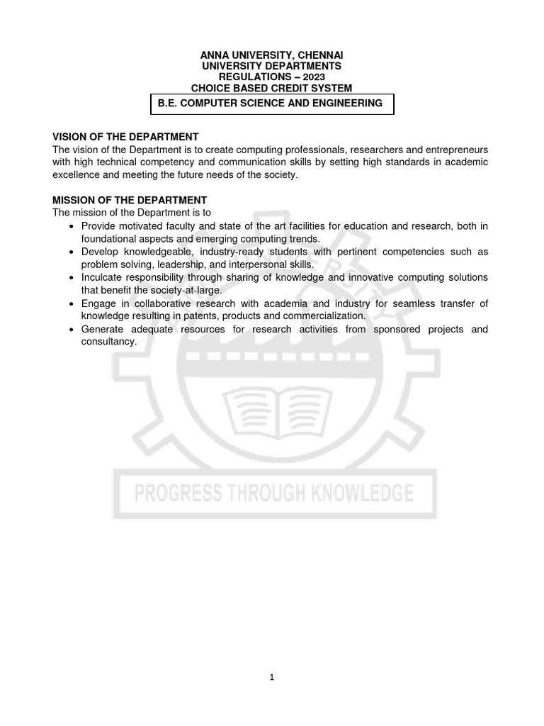 Anna University CSE Regulations 2023 | PDF | Integral | Crystal Structure