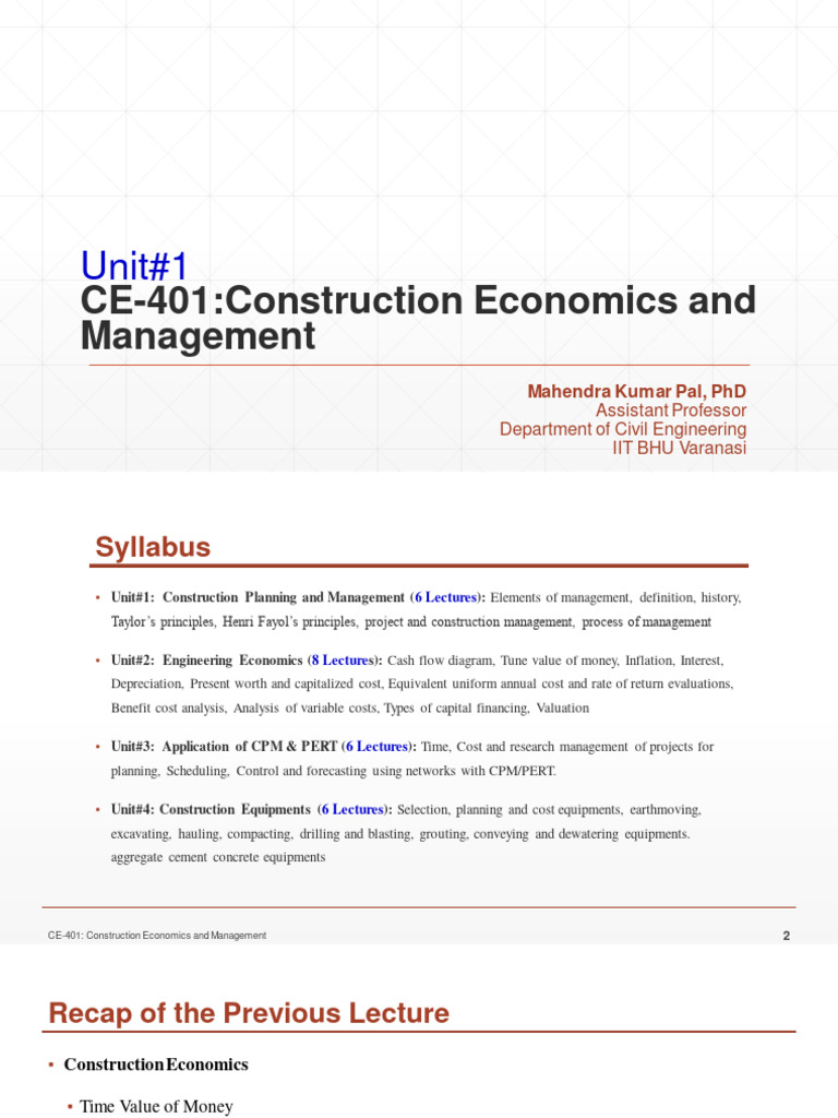 Construction Management Overview | PDF | Economics | Infrastructure