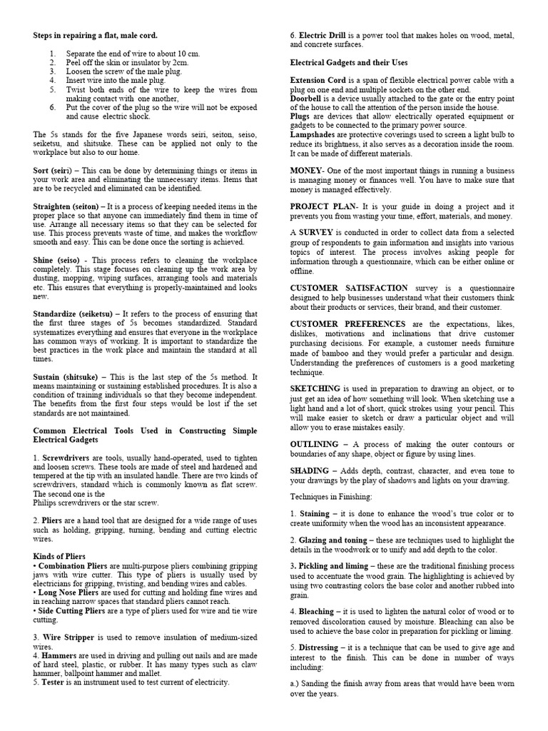 TLE Reviewer | PDF | Electrical Connector | Varnish